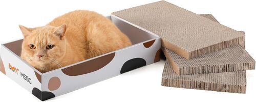 Grattoir Chat Carton Griffoir Pour Chats Ondulé Papier Planche À Gratter Canapé Coussin Plaque À Griffes Jouet Pour Soins De Griffes De Chaton Petit Animaux (3 Pièces)