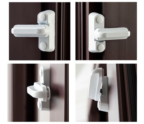 Lot de 4 verrous, loquets, poignée, butée, sécurité supplémentaire pour la maison, remplacement pour portes, placards et fenêtres