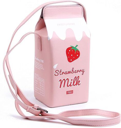 Sac à main bandoulière pour femme motif banane fraise