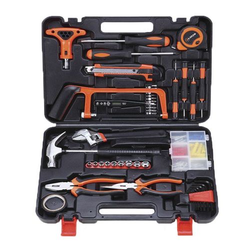 Coffret 82 outils, réparation maison, kit outil ménager général avec boîte à outils en plastique