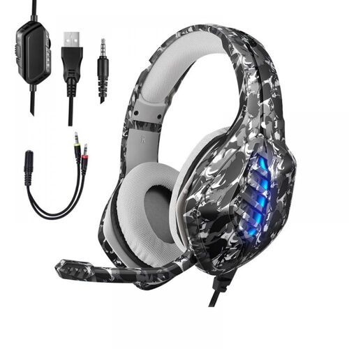 Casque gaming ultra-flexible haut de gamme avec éclairage RVB intégral.