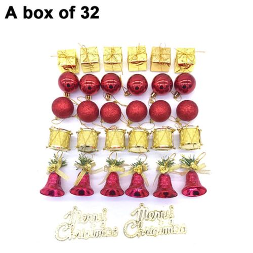 (Rouge) Boules de Noël Décoration d'arbre de Noël