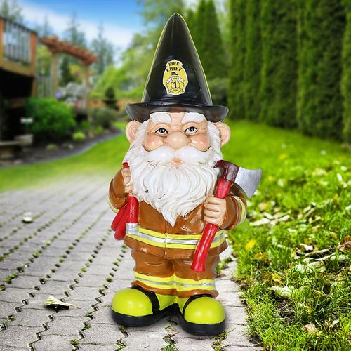 Statue De Jardin De Gnome Pompier