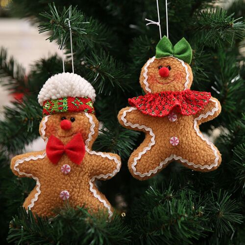 Décoration de Noël en forme de bonhomme en pain d'épices, 2 pièces