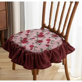 Coussin De Chaise Rouge Avec Dentelle Imprimée Vintage