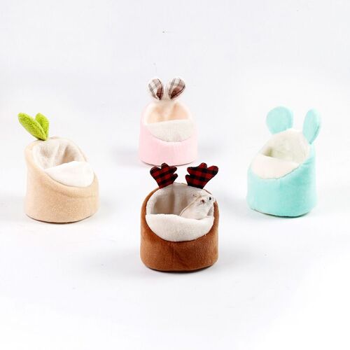 Pack De 4 Cobaye Lit, Au Chaud Hamster Lit, Cosy Animal De Compagnie De La Maison Avec La Douce Coussin Amovible, Repaire De La Cage, L'hiver Nid, Les Petits Animaux Accessoires Pour Lapin, Furet, Le Hérisson, Le Chinchilla