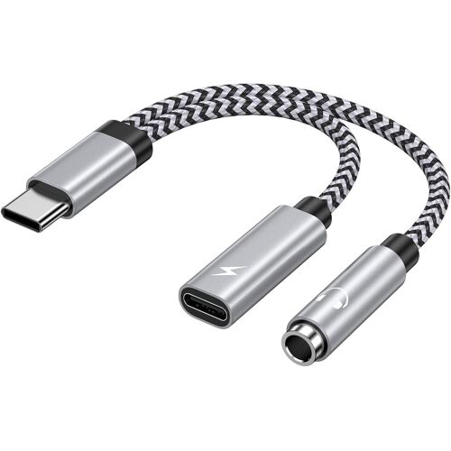 SUBZONAL-Adaptateur USB C Jack 2 en 1, Adaptateur USB C vers Jack 3,5mm, Adaptateur Casque USB C, Compatible avec iPhone 17 Pro Max/16/15, Samsung Galaxy S26 S25, S24, S23, A45, A55 5g, Xiaomi, Googl