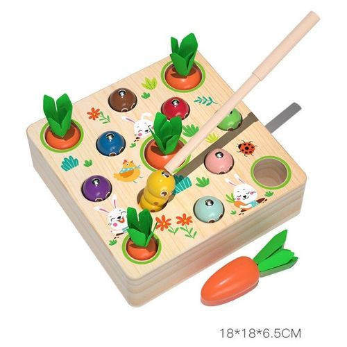 Jouet en bois à tirer pour le développement de l'intelligence des bébés deux en un