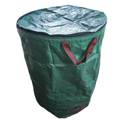 Sac de jardin pour déchets verts 300 L - Sacs poubelles pour feuilles mortes et déchets végétaux - Réutilisable, autoportant et pliable