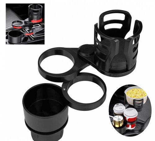 Adaptateur Extensible 4 En 1 Pour Porte-Gobelet De Voiture, Support Universel Pour Téléphone Portable Et Bouteille D'eau Avec Support Rotatif À 360°