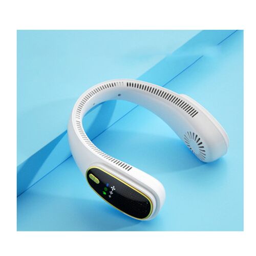 Ventilateur de cou, portable, mini ventilateur USB silencieux sans pales, batterie 4000 mAh, 3 vitesses, pour bureau, maison, voyage, blanc