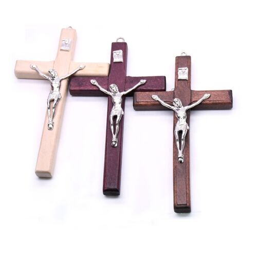 Crucifix Catholique En Bois À Suspendre, Symbole Religieux Pour La Décoration Intérieure