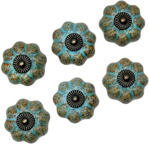 Lot de 10 boutons en céramique, poignées de tiroir, poignées d'armoire, boutons en céramique, boutons rétro et élégants en forme de citrouille