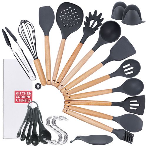Ensemble De Couverts De Cuisine Ensemble D'ustensiles De Cuisine Ensemble De Batterie De Cuisine En Silicone 16 Pièces