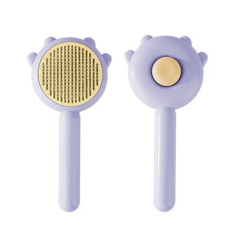 (Violet) Pet Brosse De Toilettage Pour Chiens Et Chats, Auto-Nettoyage De La Brosse Avec Le Bouton De Libération, Les Cheveux Remover Brosse Pour Chats/Chiens Avec De Courts Ou Les Cheveux Longs, Massage Pour Enlever Les Poils Morts, Démêlant