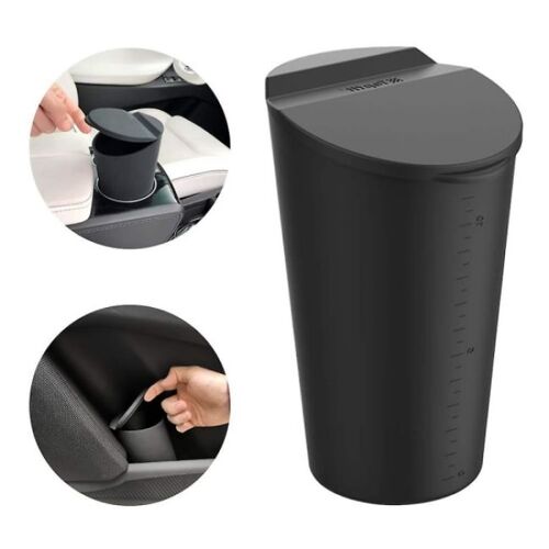Mini Poubelle De Bureau Pour Voiture Avec Couvercle, Boîte De Rangement Pour Tambour (Noir)