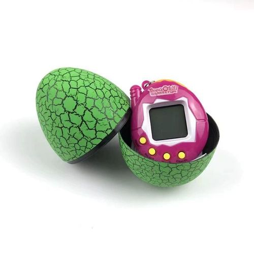 Tamagotchi Pets-90s Nostalgia Toys 9cm Coquille D'?uf Verte + Animal Rose