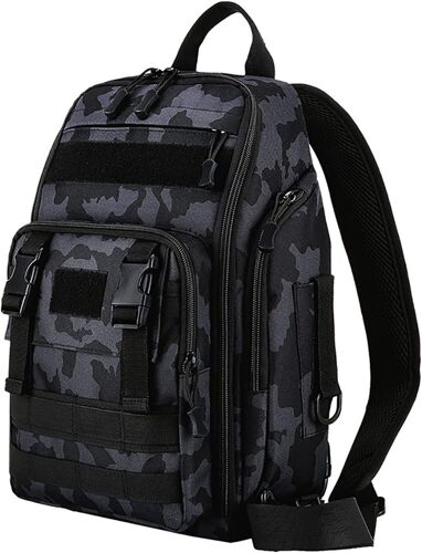 (Camouflage Noir) Sac De Leurre À Double Usage, Imperméable Et Durable, À Trois Bretelles, À Une Ou Deux Épaules, Pour Équipement De Pêche