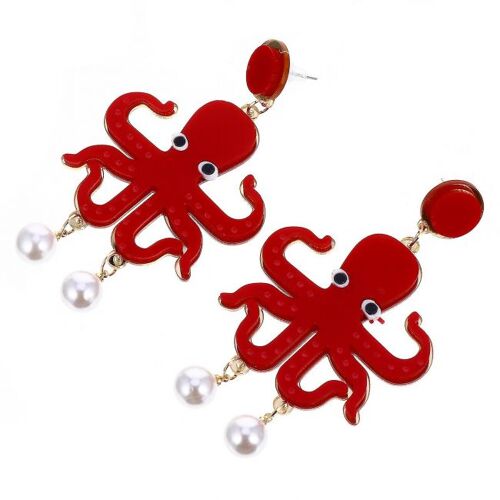 Paire De Boucles D'oreilles Pendantes En Perles Amusantes, Thème Océan, Animaux