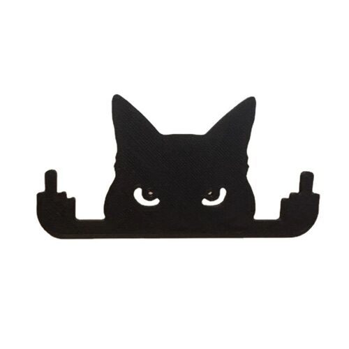 1pc Doigt D'honneur Chat Noir Fenêtre De Chambre De Chat 10x5cm