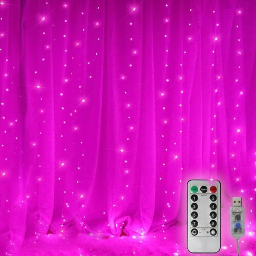 Guirlande Lumineuse De Noël À 300 Led (Rose)