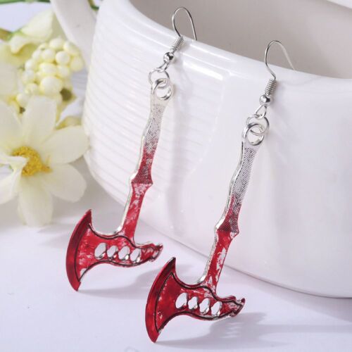 Boucles D'oreilles Pendantes En Forme De Hache Sanglante, Accessoires De Fête D'halloween Effrayants