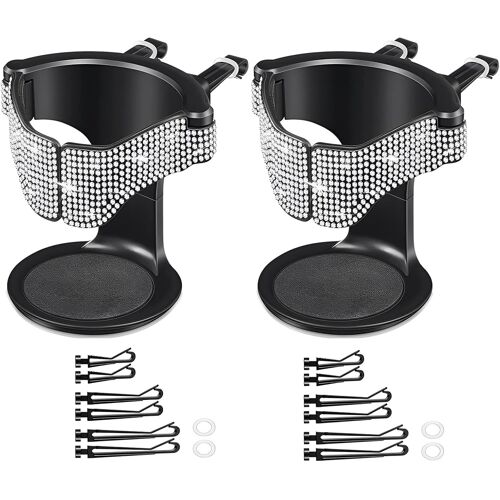 Lot De 2 Porte-Gobelets Pour Voiture, Porte-Gobelets À Clipser Pour Grille D'aération, Porte-Gobelets En Strass Pour Voiture, Accessoires Pour Bouteilles D'eau, Thermos, Porte-Gobelets