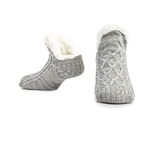 Les Femmes En Molleton Doublé De Non-Slip Pantoufles (Gris, Taille 40-42)
