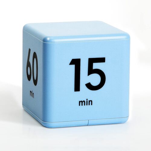1pc Bleu 15-20-30-60 Minutes De Temps De Gestion De Cube Timer Minuterie De Cuisine Capteur De Gravité Flip Cube Timer Minuterie À Compte À Rebours Pour Les Enfants De 2,6 Pouces Carrés Minuteur D'exercice D'entraînement De La Minuterie Chronomètre De Jeu
