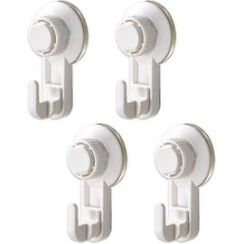 Homeasy 4 Pièces Crochets Ventouse Puissants – Crochet Sans Perçage, Crochet Mural En Inox Étanche, Porte Serviette Mural Pour Cuisine & Salle De Bain, Idéal Pour Fenêtres Et Surfaces Lisses, Argenté