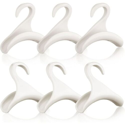 Lot de 6 crochets pour portefeuille, étui en acrylique, porte-vêtements, fourre-tout, organisateur de garde-robe, sac à dos, sac à main, fourre-tout (blanc, 6 pièces)