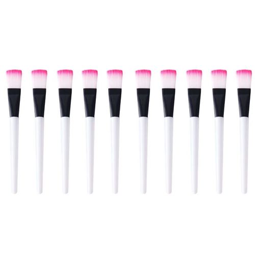 Lot De 10 Pinceaux De Maquillage Blancs En Bâtonnets De Poudre, Pinceaux Pour Masque, Pinceaux De Beauté, 14,5 Cm 