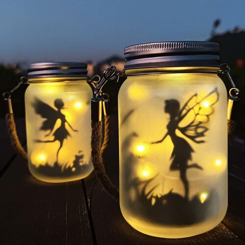 Lanterne Solaire, Ip44 Étanche Extérieur Mason Jar Solaire Lampe Pour Patio Pelouse Fête Les Lumières Jardin Décoration (Chaud)
