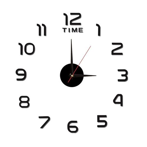 Horloge murale Sticker mural NOIR noir