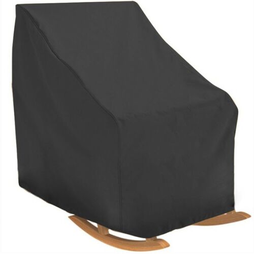 Housse De Protection Pour Chaise À Bascule De Patio (Noire), Tissu Oxford Imperméable Et Robuste, Pour Véranda, Chaise De Jardin Inclinable, Housse De Protection Pour Meubles D'extérieur