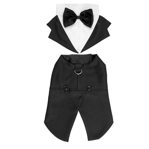 Chien De Smoking, Costume De Mariage Et Le Bandana, Vêtements Pour Chiens Avec Noeud Papillon, D'un Élégant Smoking Pour La Fête De Mariage, Fête, Halloween, Noël (Noir, S)
