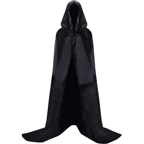 Cape À Capuche Noire Pour Adulte, Costume D'halloween, Carnaval, Noël