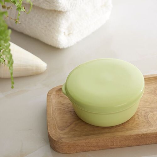 boîte à savon de voyage verte, boîte à savon ronde et portable pour savon et shampoing, porte-savon pour douche, salle de sport, salle de bain