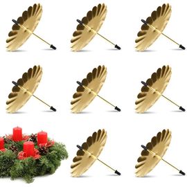 Chandelier set (8 pièces), les chandeliers de l'Avent, Avent, les chandeliers de 8 cm, plaqué or chandeliers en métal pour la décoration de couronnes de fleurs