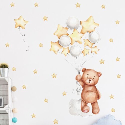 Stickers Muraux Pour Chambre D'enfant - Jaune, Stickers Muraux Dessin Animé, Affiche D'art Mural À Faire Soi-Même, Autocollants D'art À Décoller Et Coller Pour Décoration D'enfants Et De Crèches