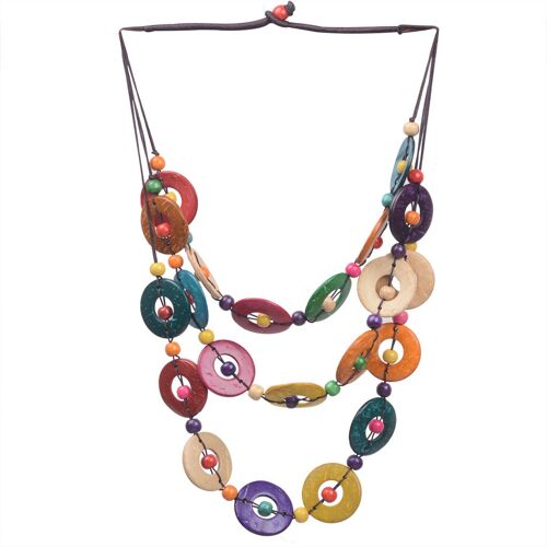 Collier Bohème En Forme De Coquille De Noix De Coco, Style Ethnique Tribal