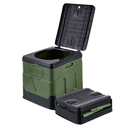 Toilette portative pour Camping - Pliage Toilettes pour Adultes avec Couvercle Pliant Toilettes pour Voiture Pliante Portable Toilettes Sanitaires Seau pour les Hommes les Femmes qui Voyagent dans les Embouteillages
