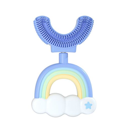 U En Forme De Brosse À Dents Pour Les Enfants Âgés De 2-6 - Arc-En-Ciel De La Forme (Bleu), 360° Brosse À Dents Oral, En Silicone Souple Tête De Brosse, Bébé De Blanchiment Des Dents Brosse À Dents 