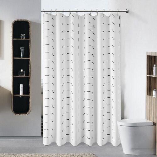Rideau de douche (blanc), rideau de douche ferme avec crochet