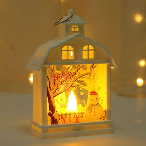 Créatrice de la Maison de Noël Lanternes - Bonhomme de neige LED, Décorations de Noël, Réveillon de Noël, des Cadeaux pour les Arbres de Noël, Décorations de Fenêtre