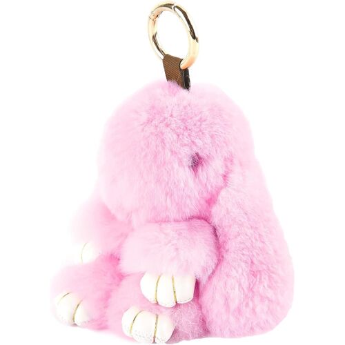 Mignon lapin en peluche, cadeau de fête des mères, porte-clés, de la fourrure pendentif, jouet en peluche, lapin, lapin de Pâques, la fourrure, les animaux, mesdames, décoration de Pâques, voiture, sac, jouets en peluche, jouets, rose clair