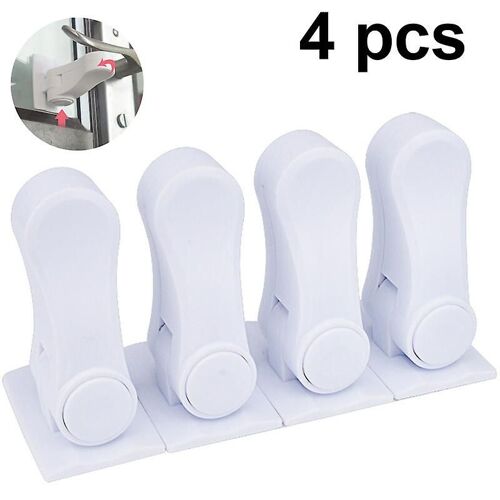 Lot De 4 Serrures De Porte À Levier Pour Enfants, Verrous De Porte À L'épreuve Des Bébés Pour Dissuader Les Animaux De Compagnie