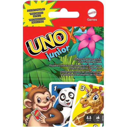 Jeu De Société Uno Junior Et 56 Cartes Avec Motifs D'animaux, À Partir De 3 Ans, Jeu De Société Familial, Pour 2 À 4 Joueurs