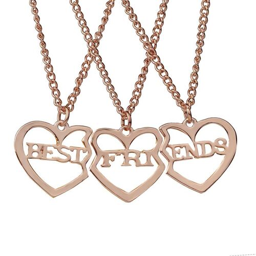 Collier Best Friends En Or, 3 Pièces/Pièce, Or Rose