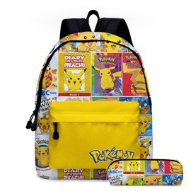 Cartable Éleve Pokemon Animal De Compagnie Elfe Pikachu Pikachu Dessin Animé Animation Collégiens Et Primaires Cartable Cartable Enfant Sac A Dos-D4 Pikachu 001 Jaune : Cartable Trousse Trousse